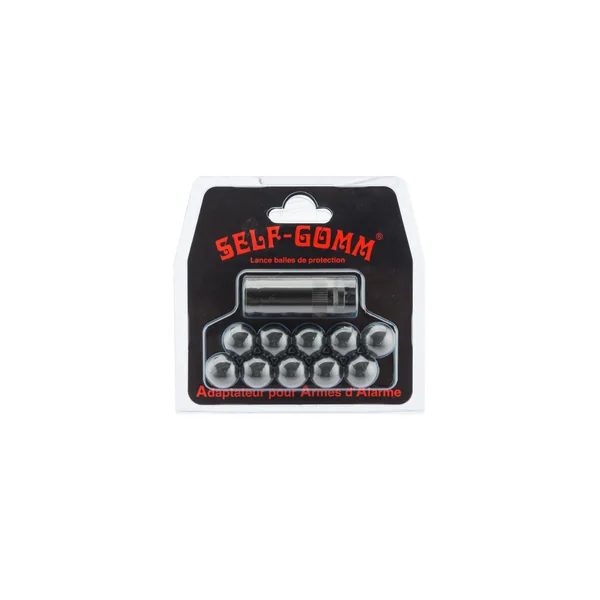 ADAPTATEUR POUR ARME D'ALARME FILETAGE M10x100 + 10 PROJECTILES SELF GOMM