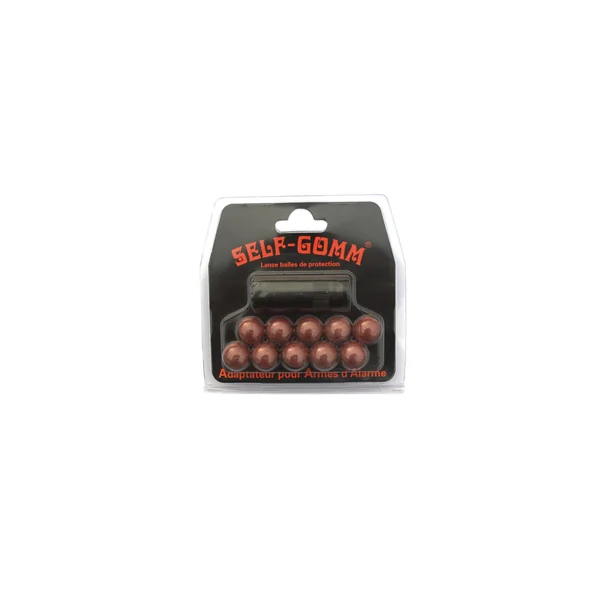 ADAPTATEUR POUR ARME D'ALARME FILETAGE M8x100 + 10 PROJECTILES SELF GOMM