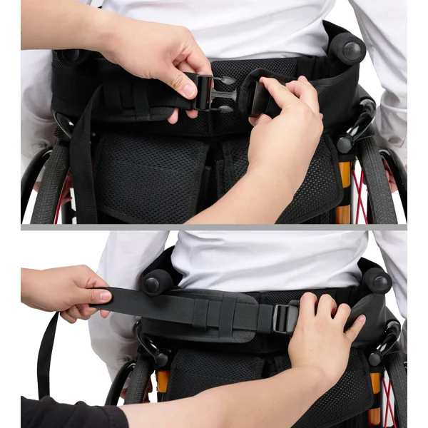 Air Belt S~2: Wheelchair double support strap with card organizer