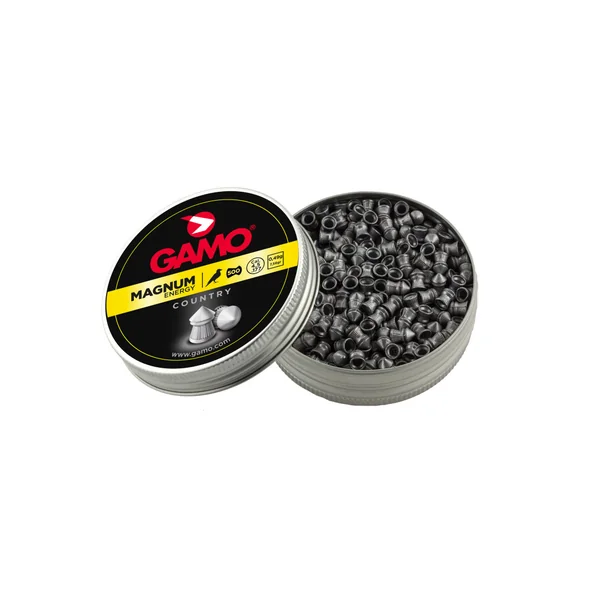 BOITE DE 500 BALLES A AIR PLOMBS GAMO TÊTE POINTUE CAL.4.5 MAGNUM ENERGY COUNTRY