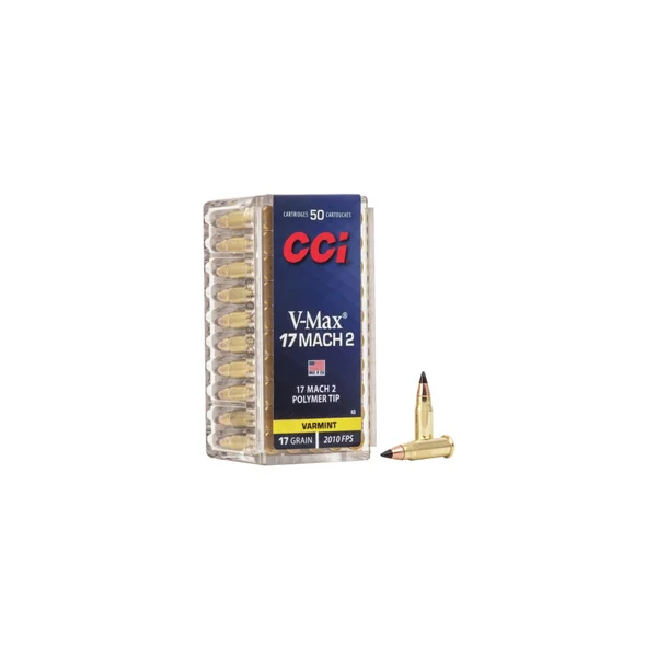 BOITE DE 50 CARTOUCHES CCI CAL.17 MACH 2 V-MAX 40GR 17 GRAIN