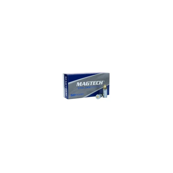 BOITE DE 50 CARTOUCHES MAGTECH CAL.9x19 / 9 PARABELLUM / 9 LUGER FMJ 124GRS ETUI ACIER - CATEGORIE B