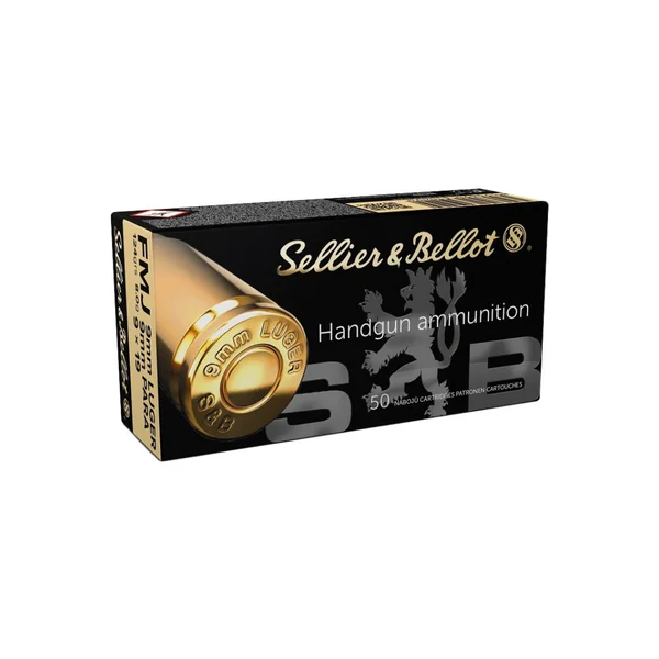 BOITE DE 50 CARTOUCHES SELLIER BELLOT CAL.9x19 / 9 PARABELLUM / 9 LUGER FMJ 124GRS - CATEGORIE B