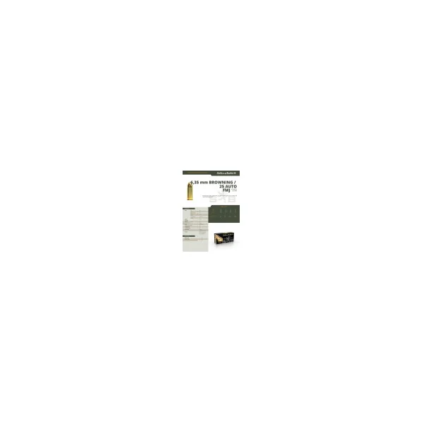 BOITE DE 50 CARTOUCHES SELLIER BELLOT CAL. 25ACP / 6.35BROWNING FMJ 50GRS - CATEGORIE B