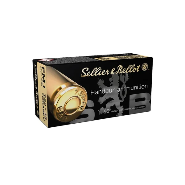 BOITE DE 50 CARTOUCHES SELLIER BELLOT CAL. 7.62x25 TOKAREV FMJ 85GRS - CATEGORIE B