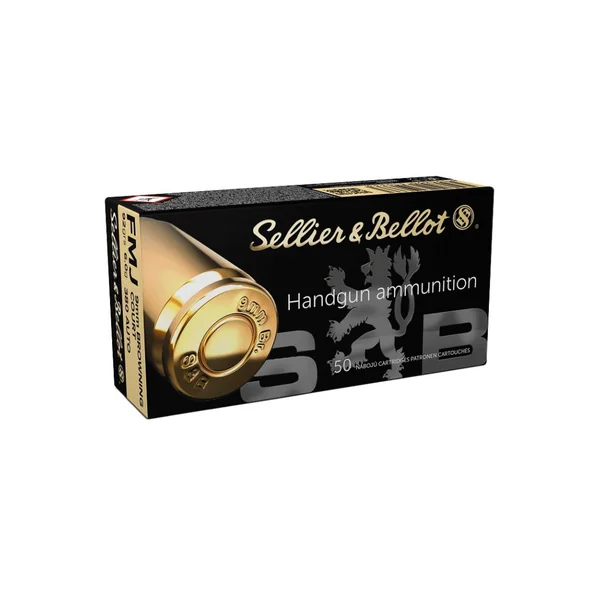 BOITE DE 50 CARTOUCHES SELLIER BELLOT CAL. 9 BROWNING COURT / 380 AUTO FMJ 92GRS - CATEGORIE B