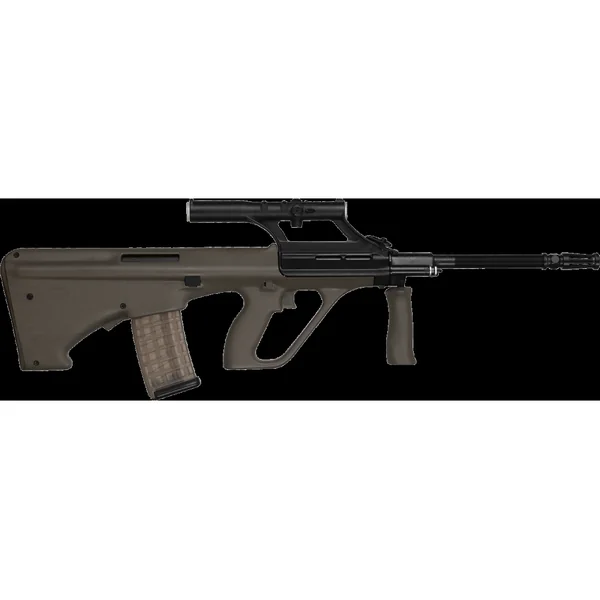 CARABINE DE TIR STEYR AUG Z SA QCB ARMY OLIVE AVEC LUNETTE STEYR x1.5 CAL.223 Rem. CANON 508mm