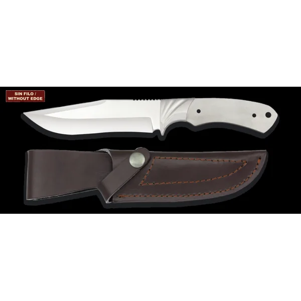 Couteau de chasse A FINIR : lame de 14cm brut sans plaquettes