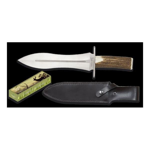 Couteau de chasse corne de Cerf véritable lame 22cm
