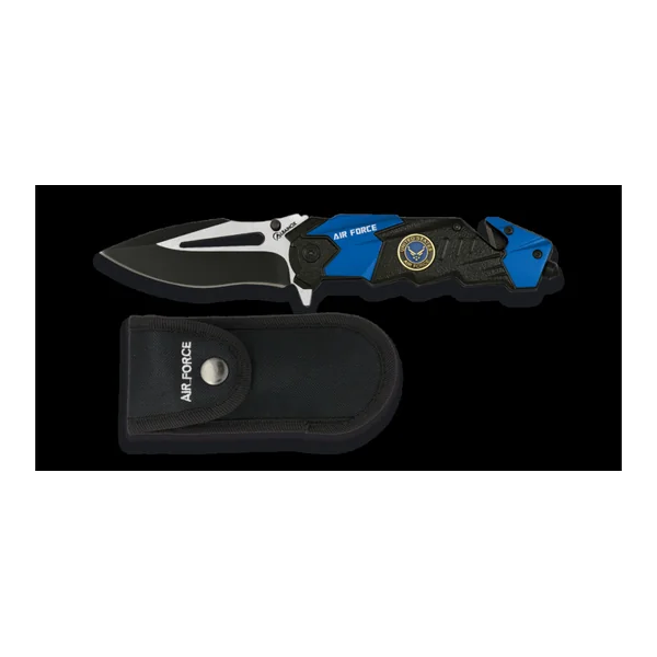 Couteau pliant moderne US AIR FORCE avec étui cordura et lame de 8.5cm