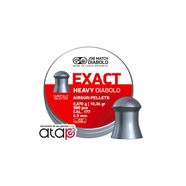 Exact Heavy Diabolo JSB Match Boîte De 500 Munitions Plomb 4,5 mm