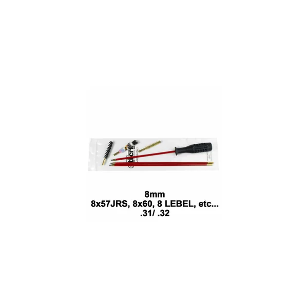 Kit nettoyage carabine 3 brins + 3 écouvillons cal.8mm ( 8x57JRS, 8x60, 8 LEBEL, etc...) / .31 / .32