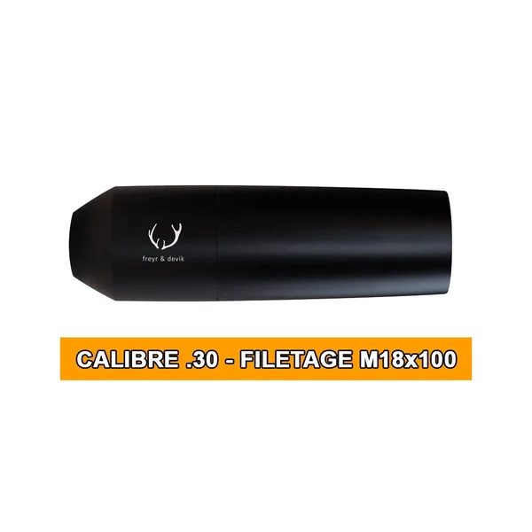MODERATEUR DE SON FREYR&DEVIK 196 CAL.30 (30-06 / 308 / 7x64...) FILETAGE M18x100