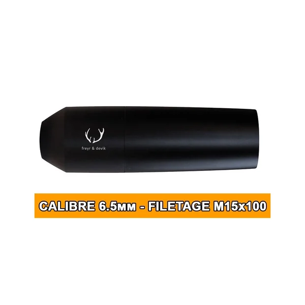 MODERATEUR DE SON FREYR&DEVIK 196 CAL.6.5mm (243WIN / 6.5x55 / 6.5CREED..) FILETAGE M15x100