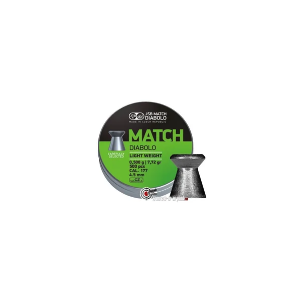 Plombs 4.5 mm JSB Match Green Diabolo Light Weight 4.49