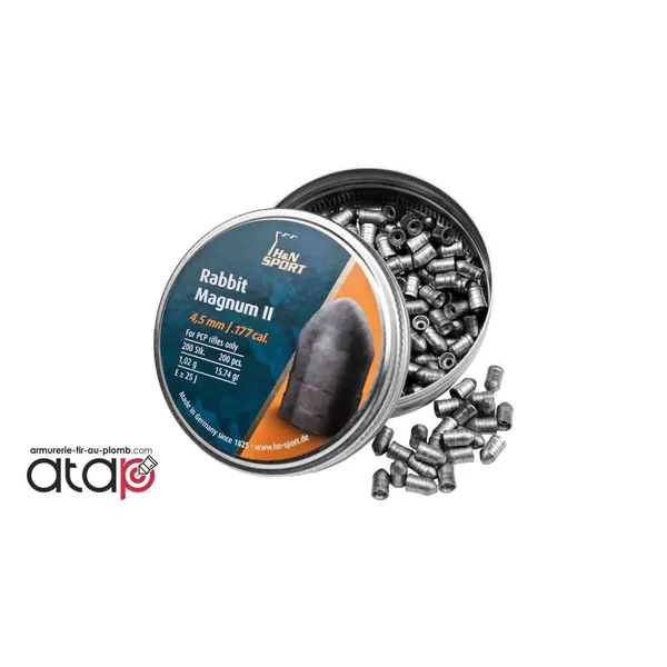 Rabbit Magnum II H&N Sport Boîte De 200 Munitions Plomb 4,5mm
